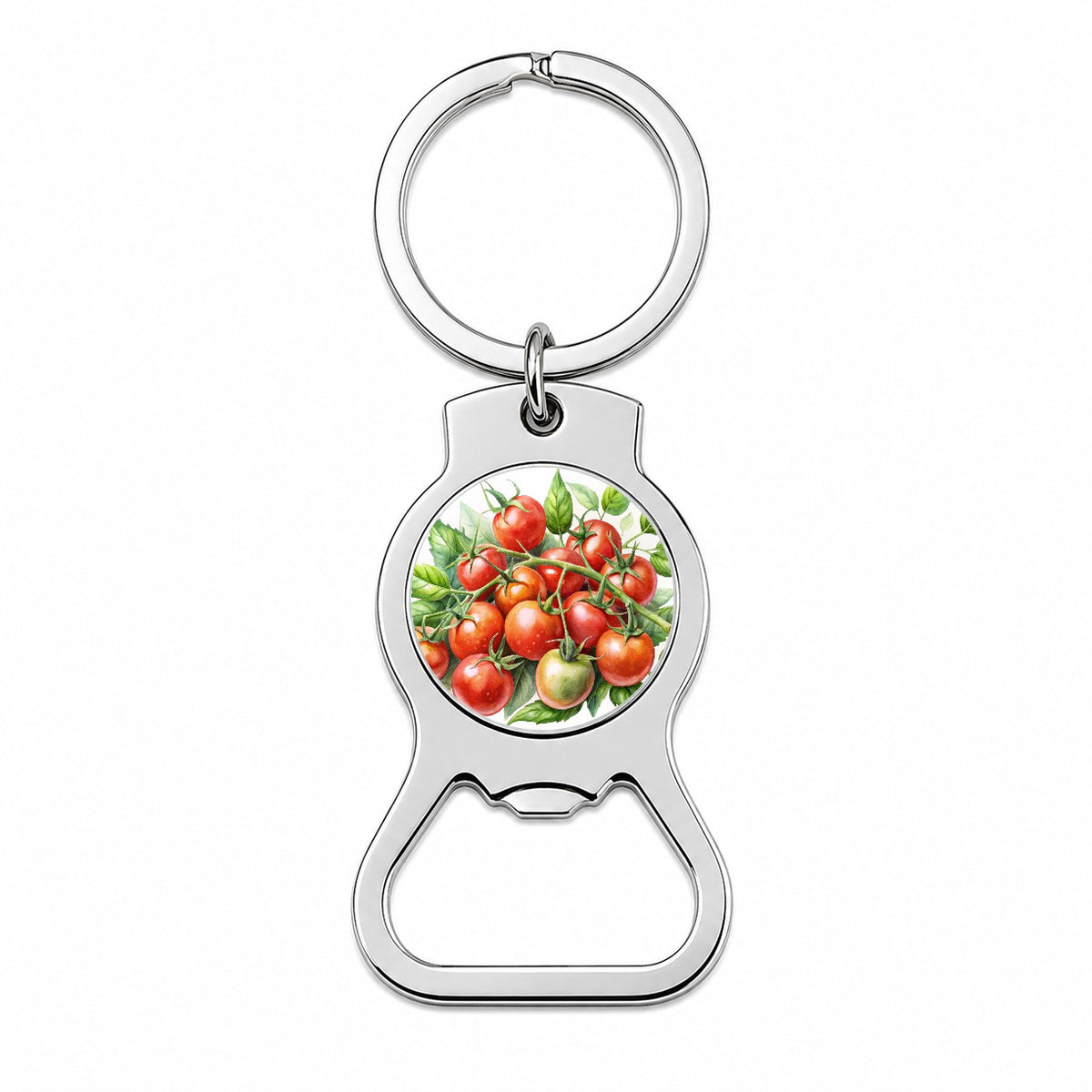 Cherry Tomatoes On The Vine Watercolor Bottle Opener Keychain