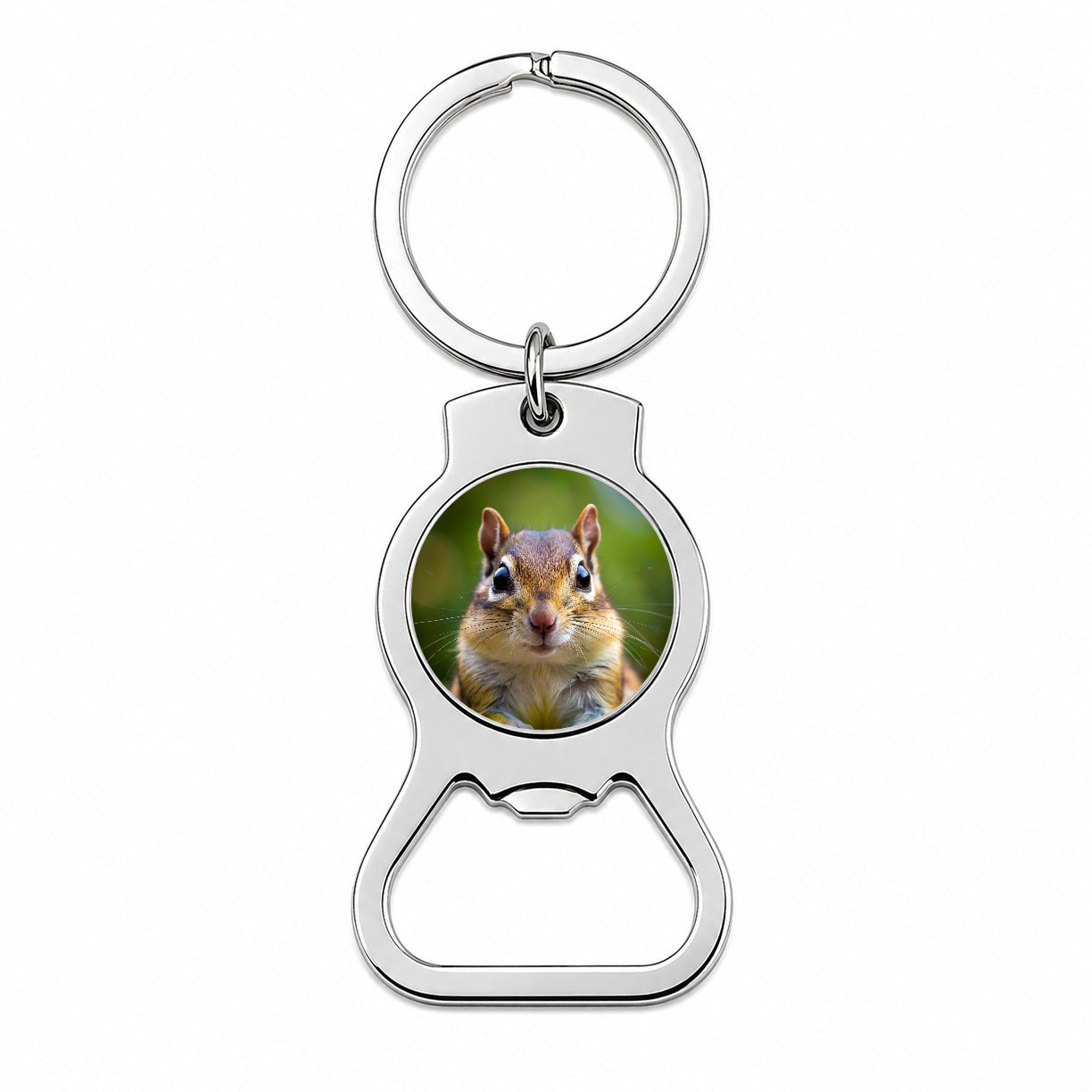 Chipmunk Face Bottle Opener Keychain