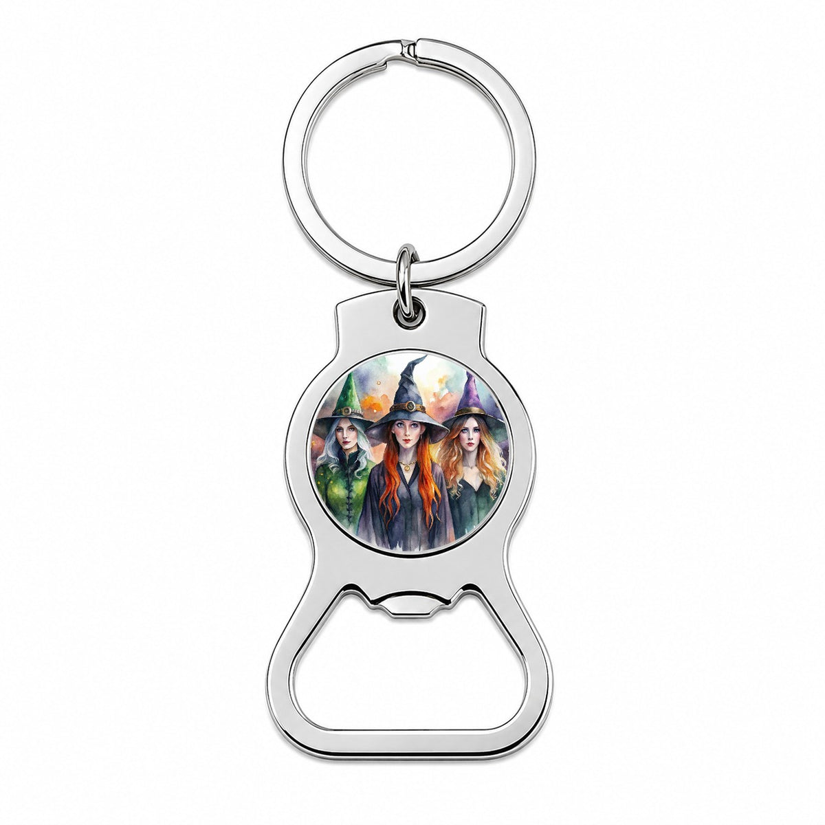 Coven Of Witches Watercolor Bottle Opener Keychain