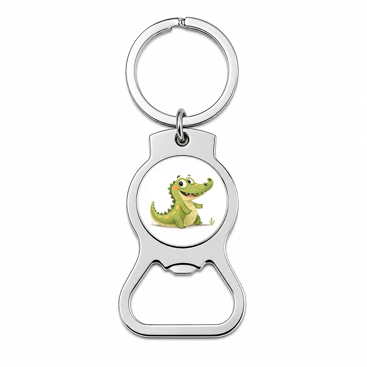 Crocodile Children's Illustration Style Bottle Opener Keychain