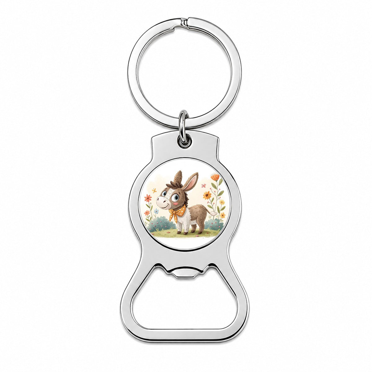 Donkey Children's Illustration Style Bottle Opener Keychain