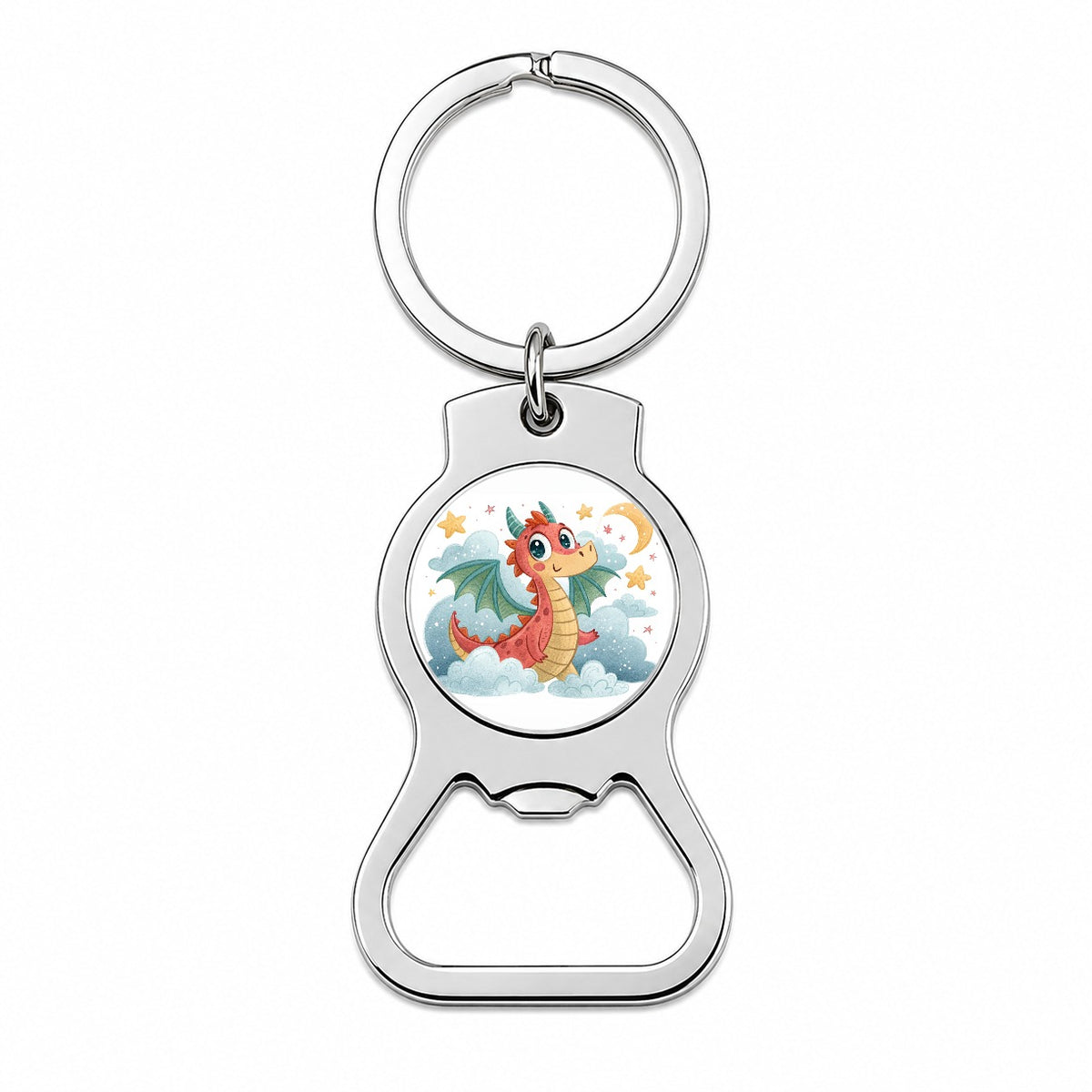 Fantasy Dragon Children's Illustration Style Bottle Opener Keychain