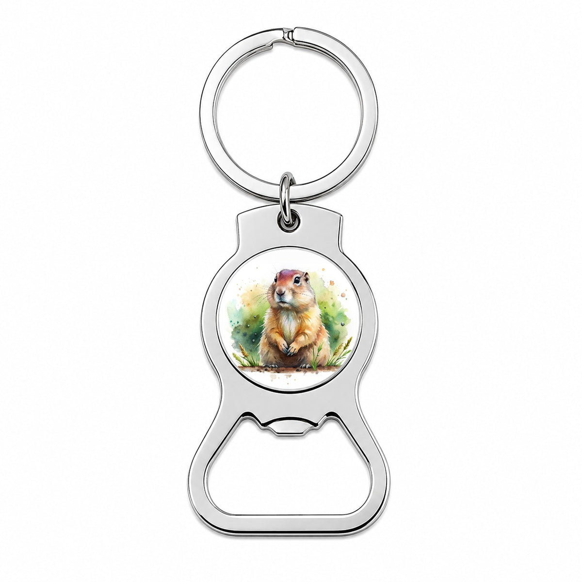Gopher Watercolor Bottle Opener Keychain