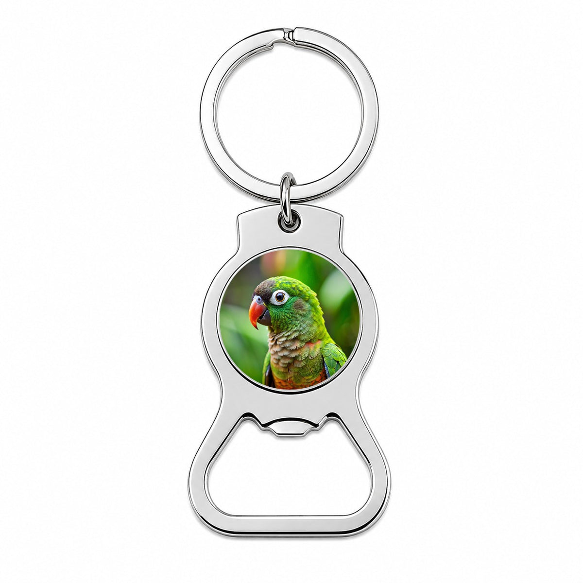 Green Conure Parakeet Bird Bottle Opener Keychain