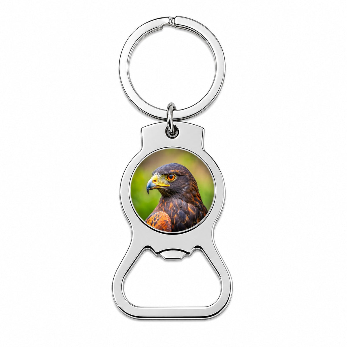 Harris's Hawk Raptor Bird Of Prey Bottle Opener Keychain