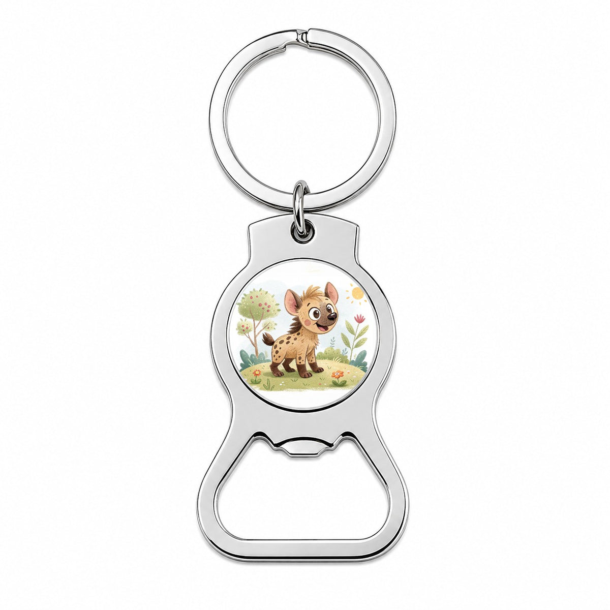 Hyena Children's Illustration Style Bottle Opener Keychain