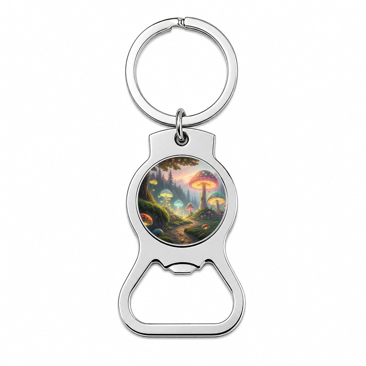 Magical Mushroom Garden Path Bottle Opener Keychain