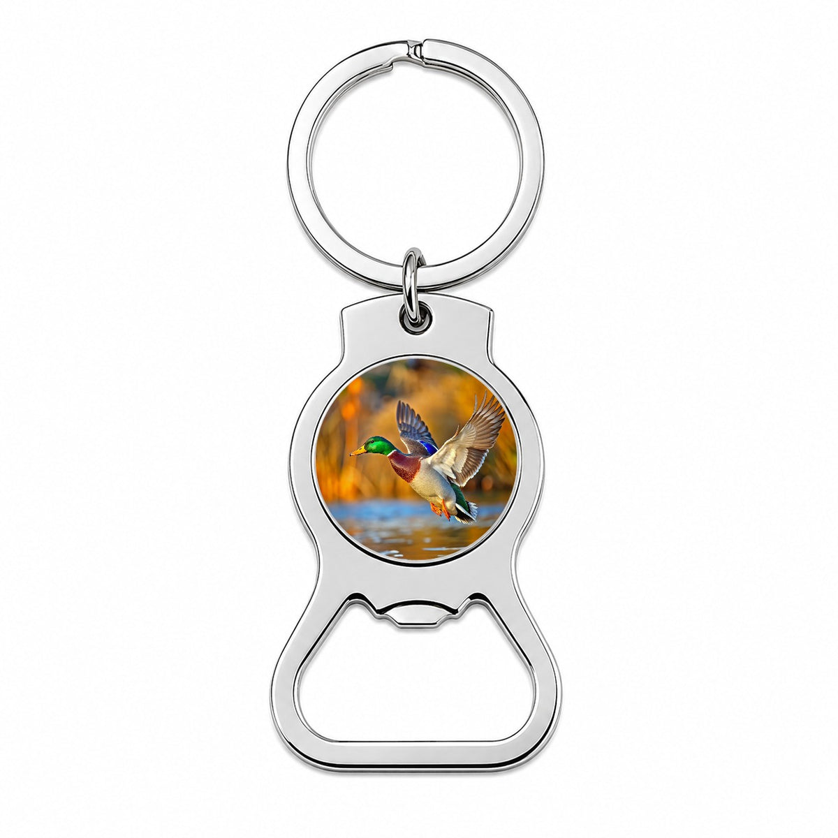 Mallard Duck Flying Bottle Opener Keychain