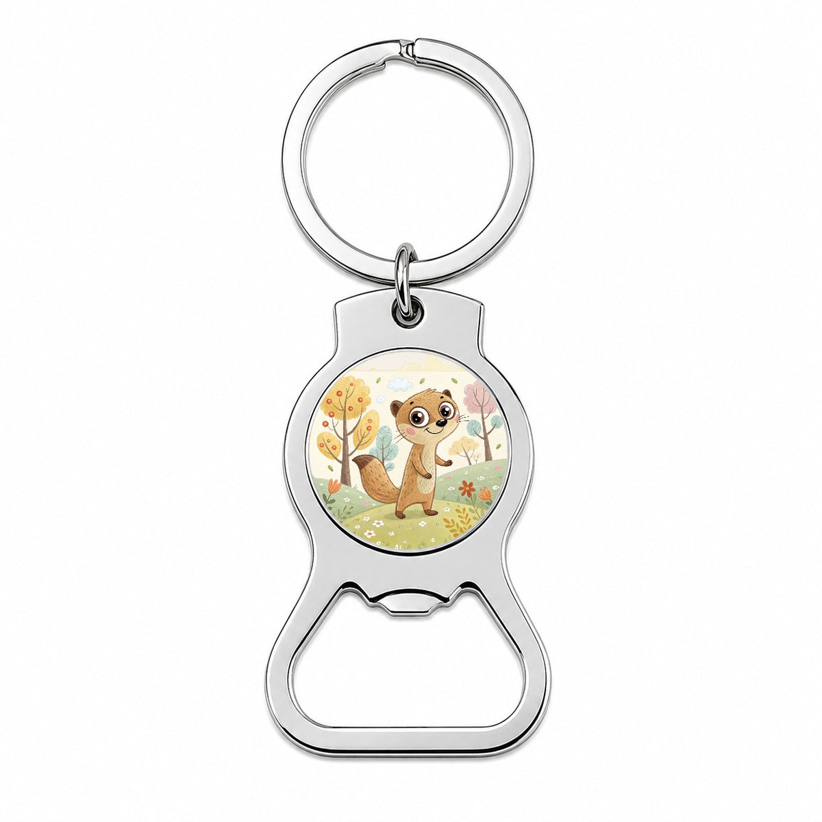 Mongoose Children's Illustration Style Bottle Opener Keychain
