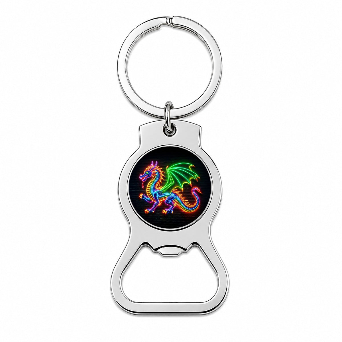 Neon European Dragon Bottle Opener Keychain