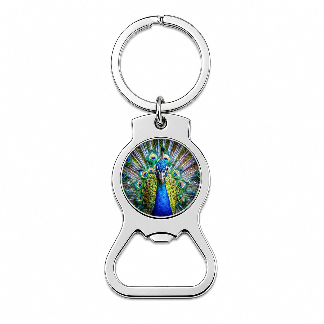 Peacock Bottle Opener Keychain