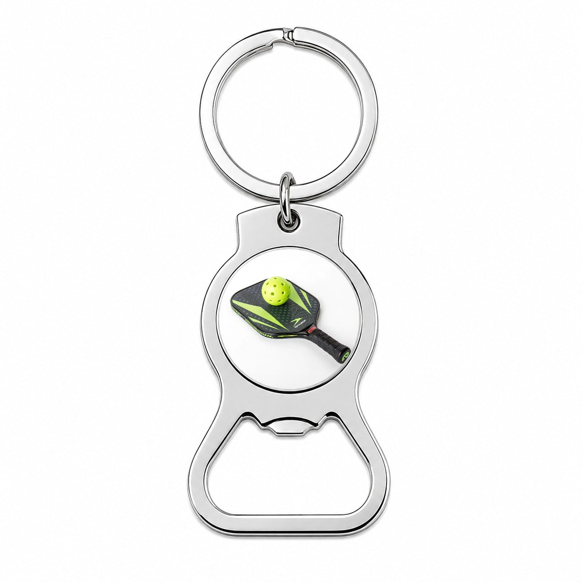 Pickleball Paddle and Ball Bottle Opener Keychain