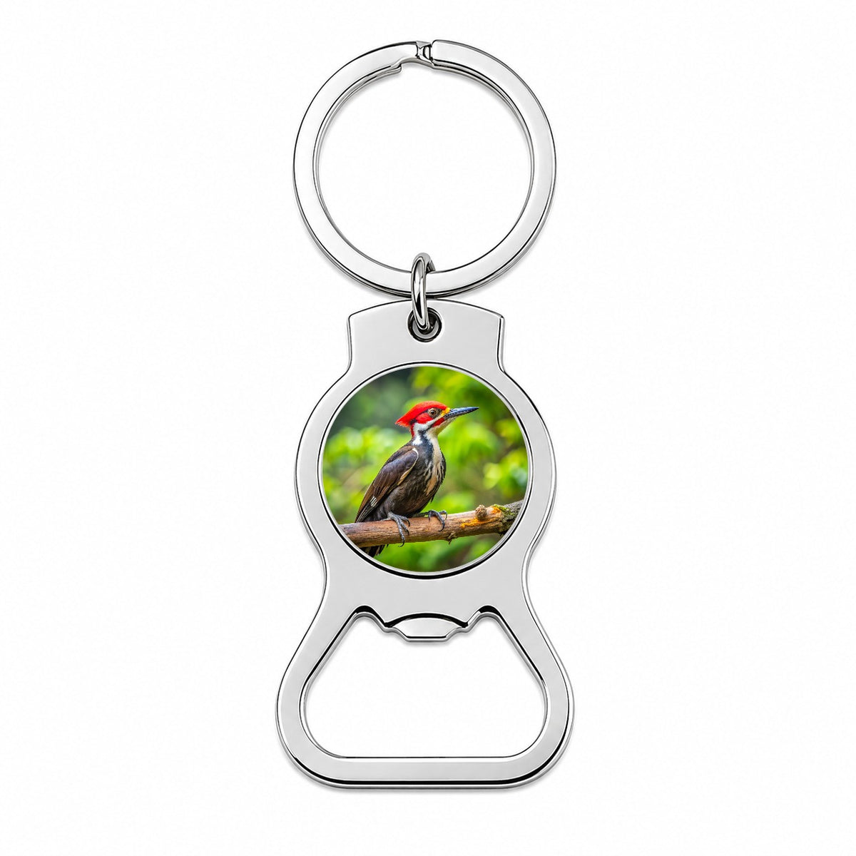 Pileated Woodpecker Backyard Bird Bottle Opener Keychain