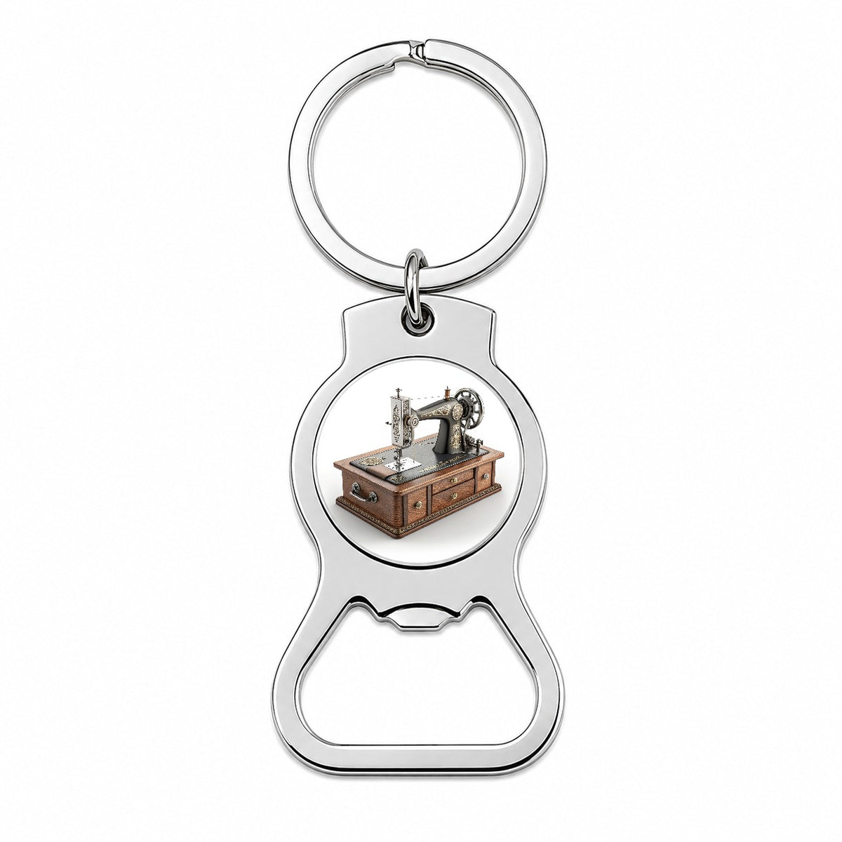 Retro Classic Sewing Machine Bottle Opener Keychain