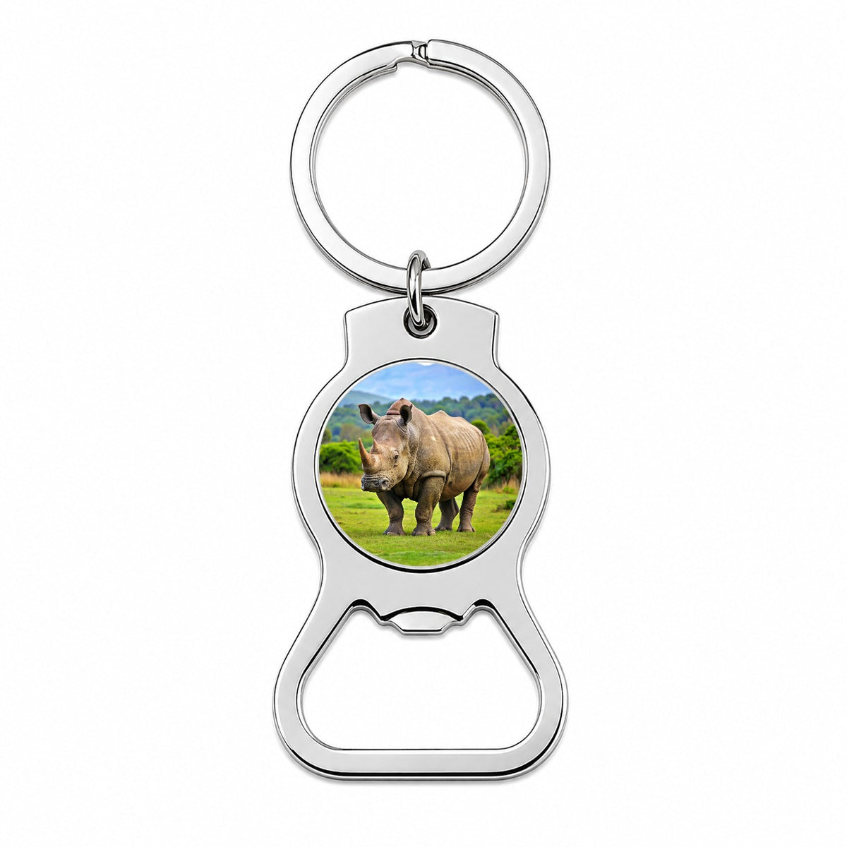 Rhinoceros Bottle Opener Keychain