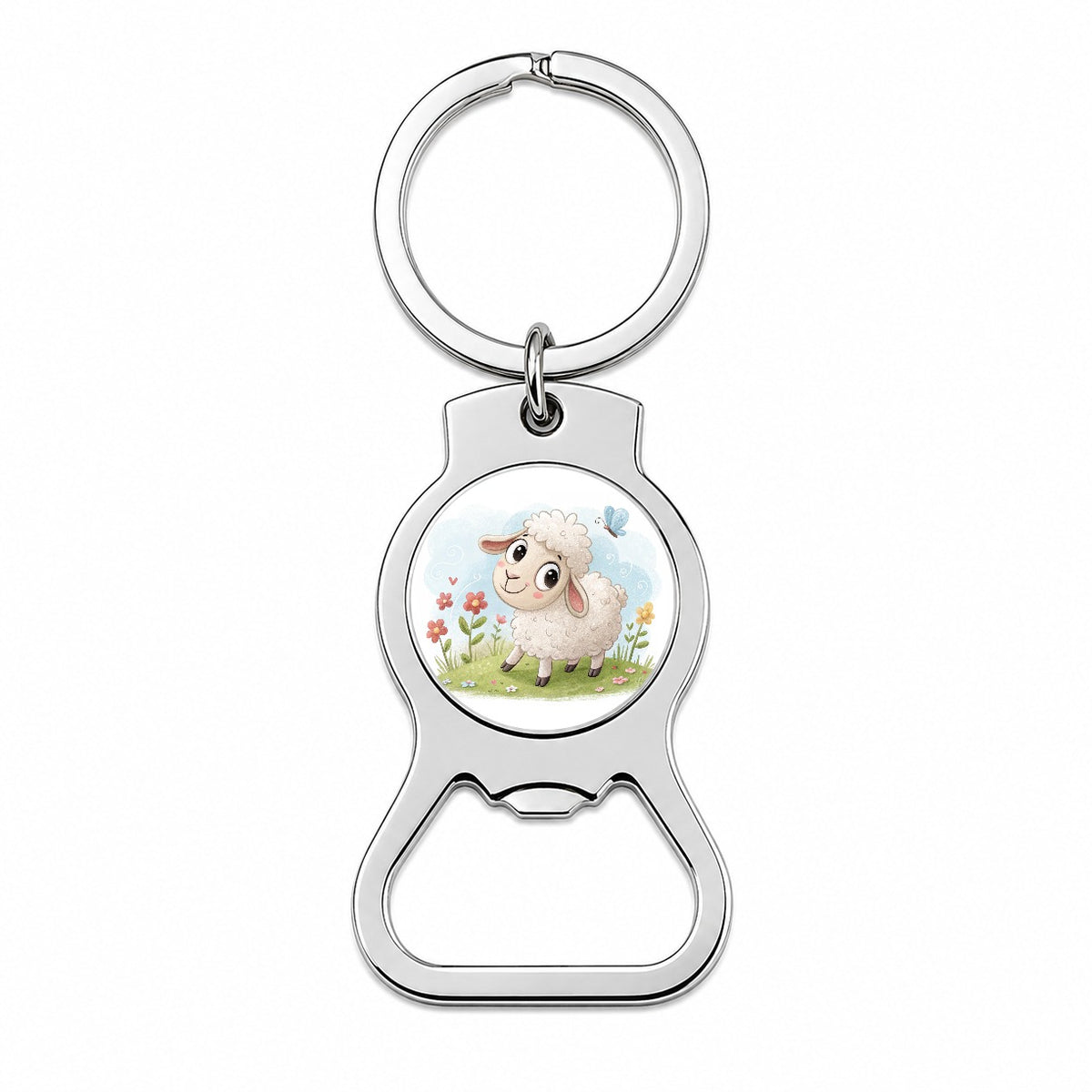 Sheep Lamb Children's Illustration Style Bottle Opener Keychain