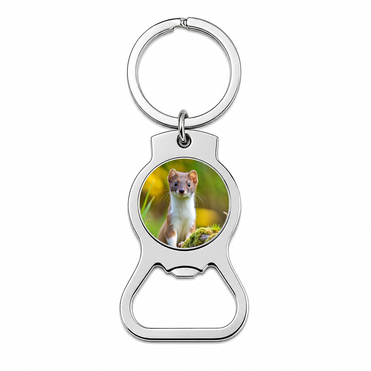 Stoat Ermine Bottle Opener Keychain