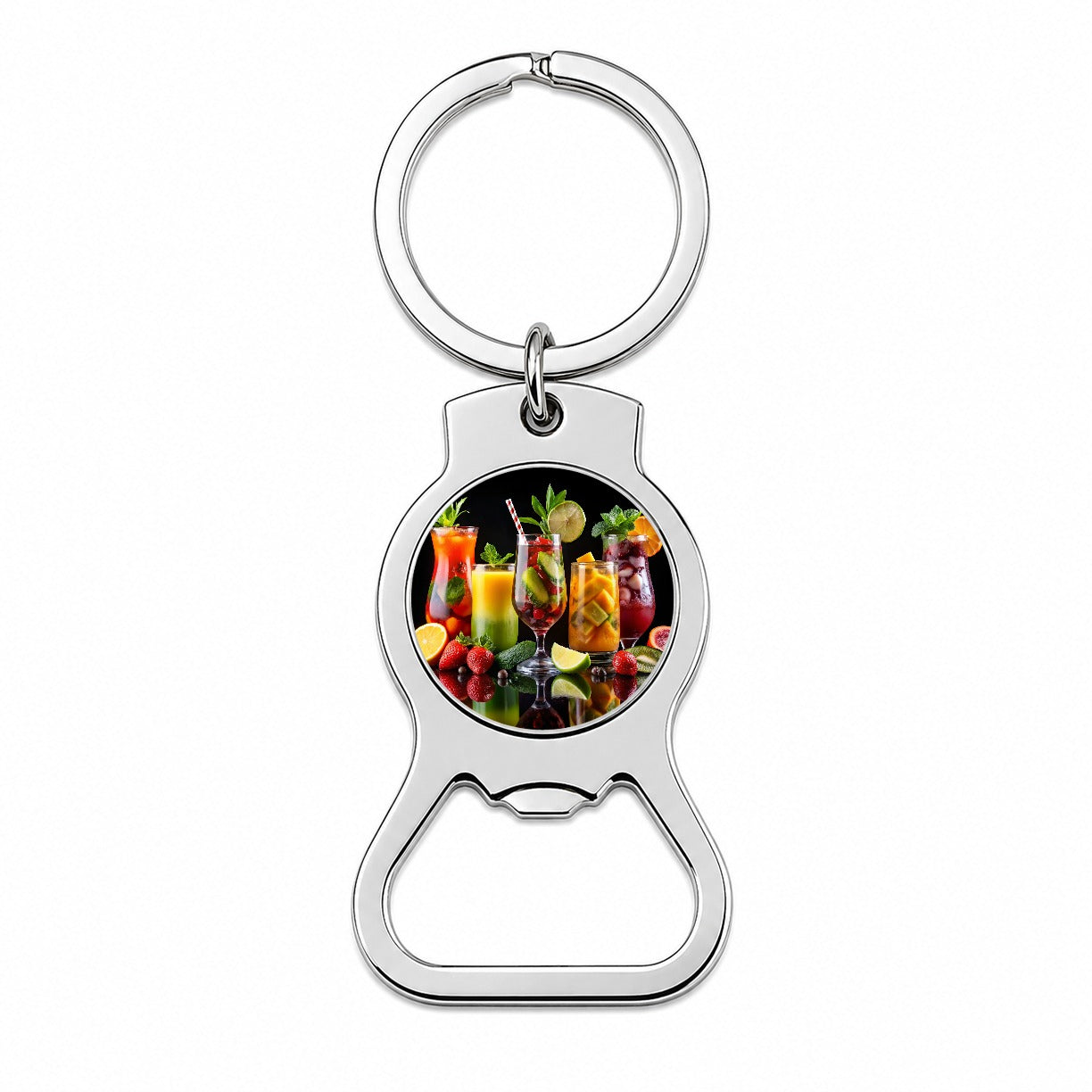 Tropical Fruity Drinks Bottle Opener Keychain