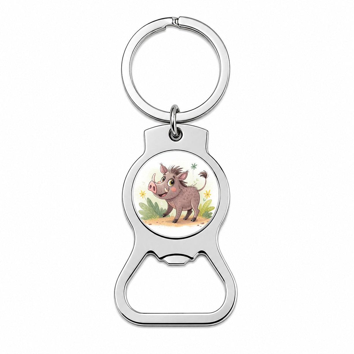 Warthog Children's Illustration Style Bottle Opener Keychain