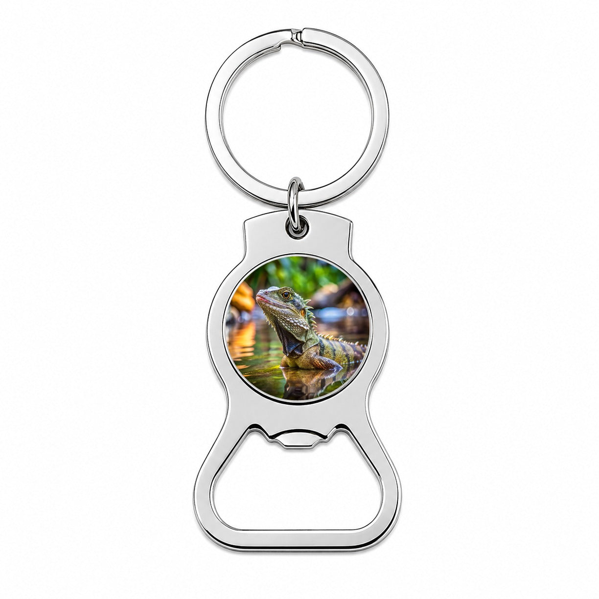 Water Dragon Lizard Reptile Bottle Opener Keychain