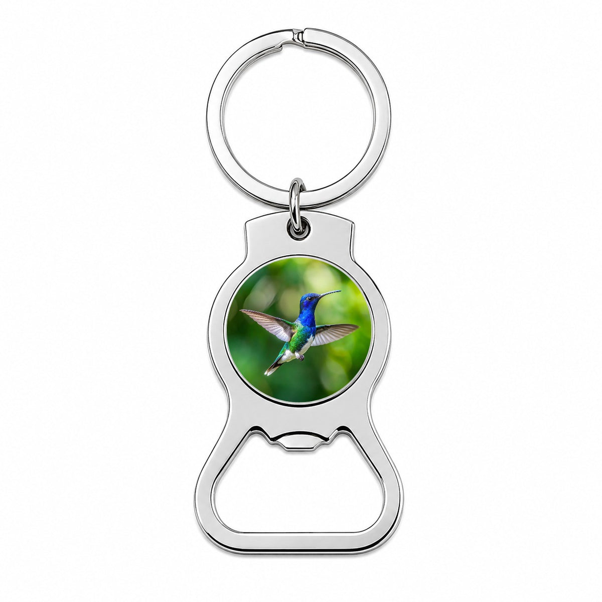 White Necked Jacobin Hummingbird Backyard Bird Bottle Opener Keychain