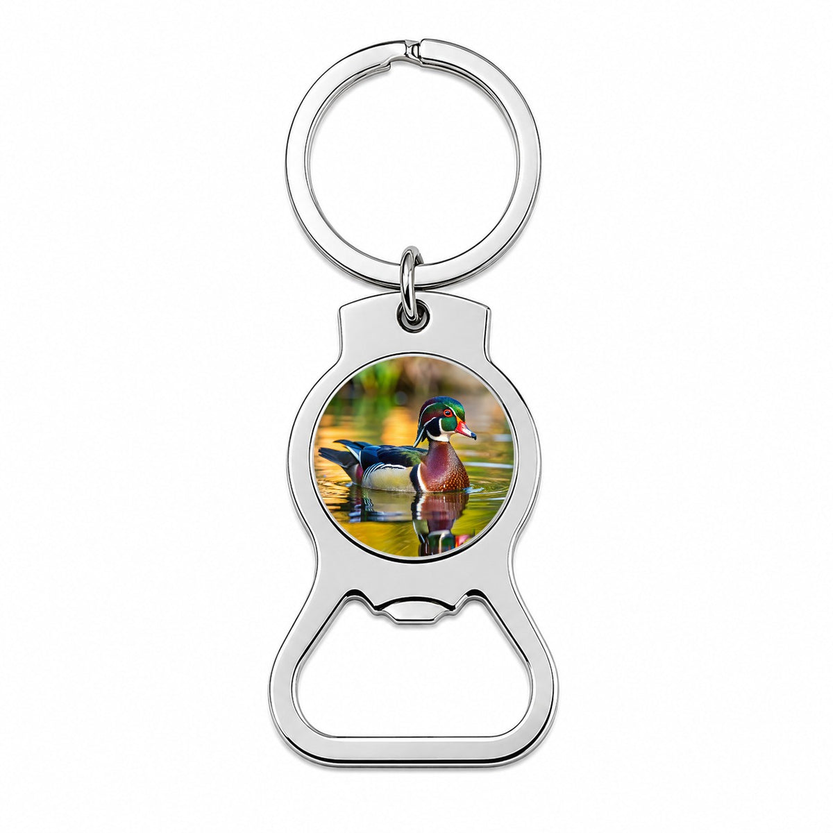 Wood Duck Bottle Opener Keychain