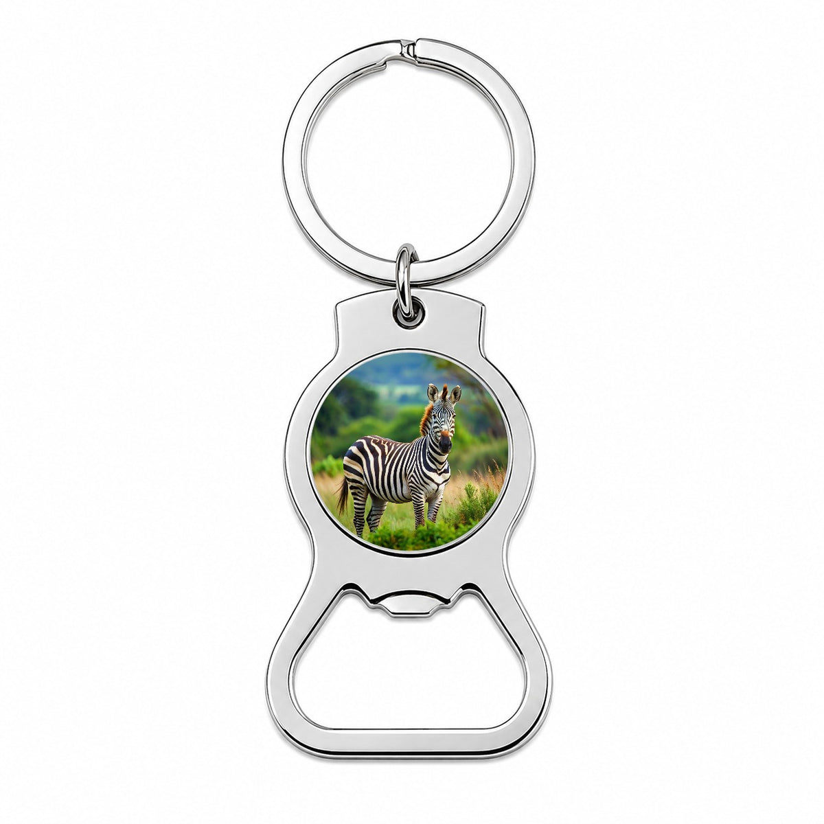 Zebra Bottle Opener Keychain