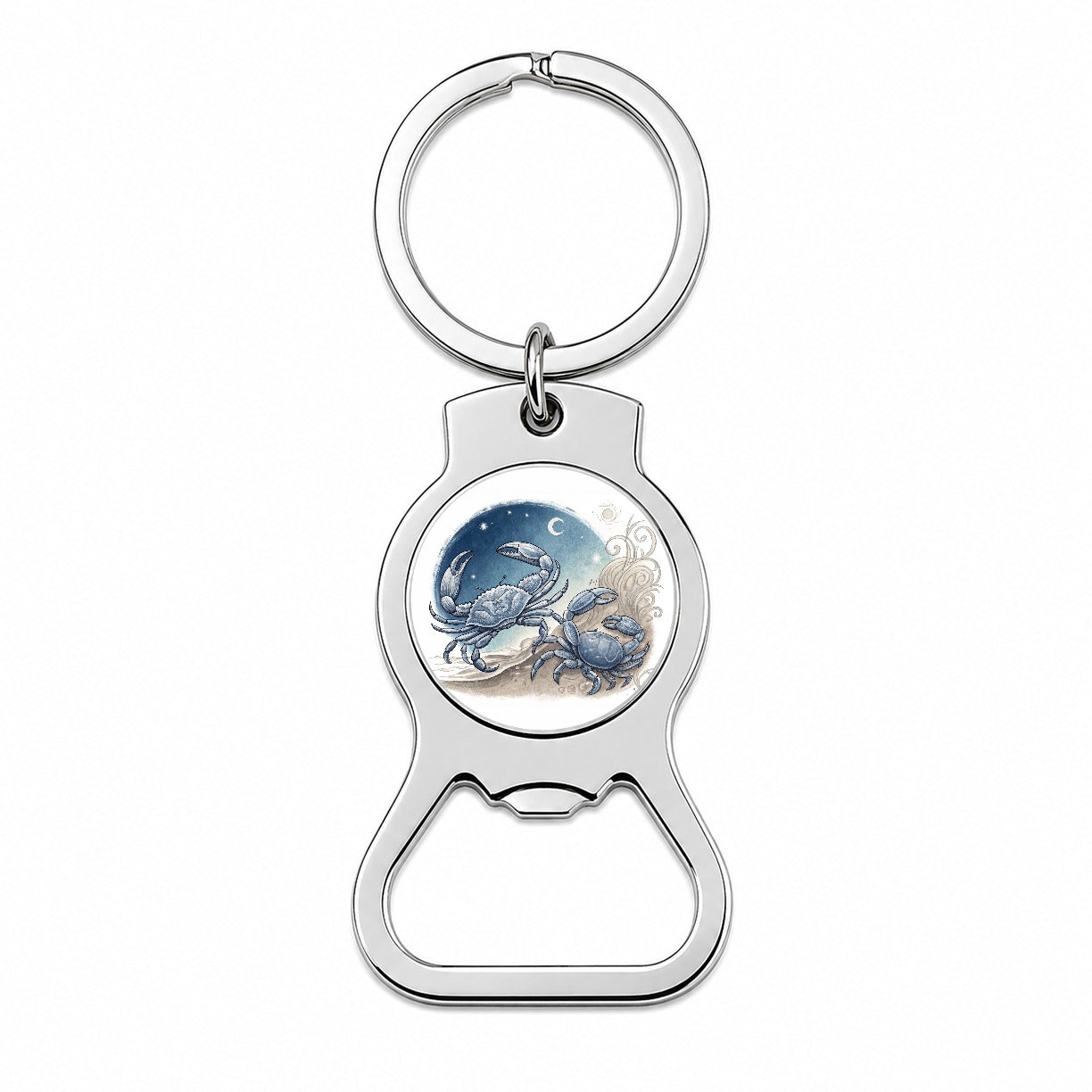 Zodiac Horoscope Symbol Cancer Crab Bottle Opener Keychain