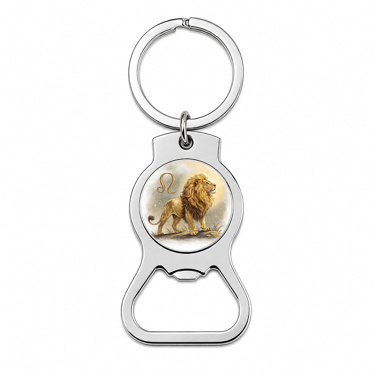 Zodiac Horoscope Symbol Leo Lion Bottle Opener Keychain