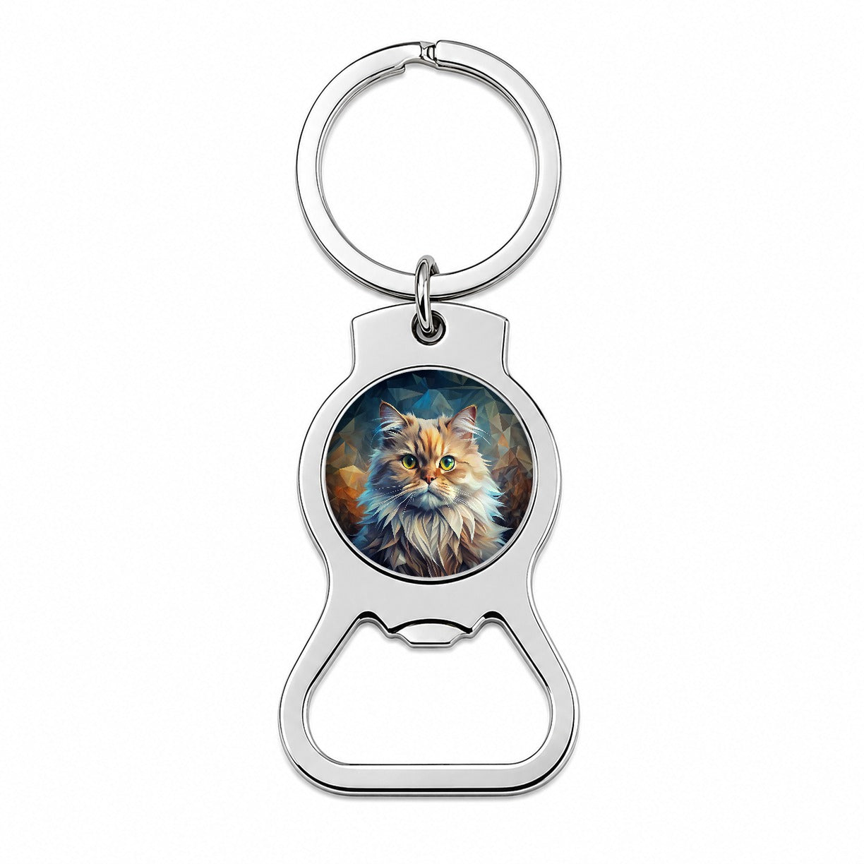 Persian Cat Contemporary Art Bottle Opener Keychain