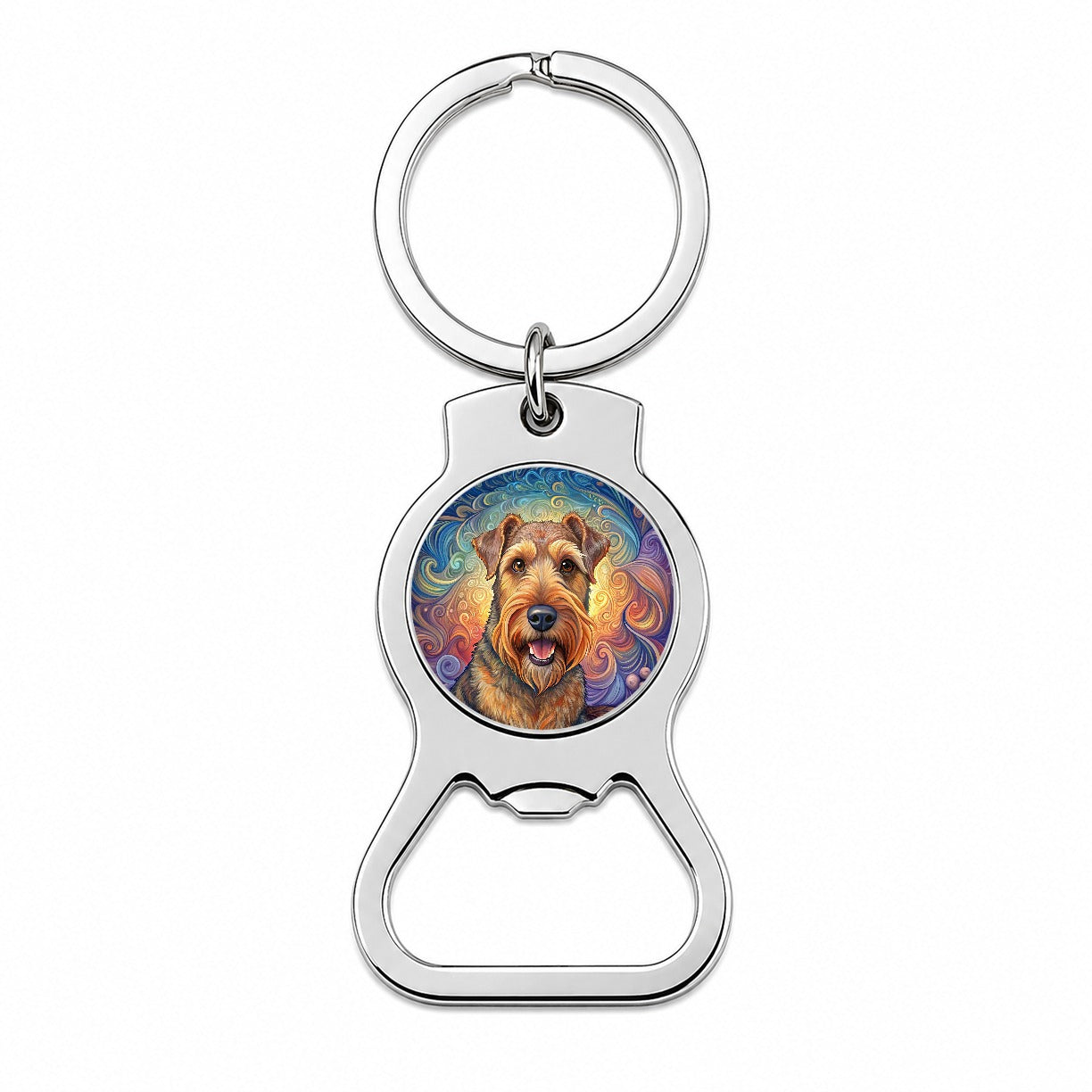 Airedale Terrier Dog Art Nouveau Bottle Opener Keychain
