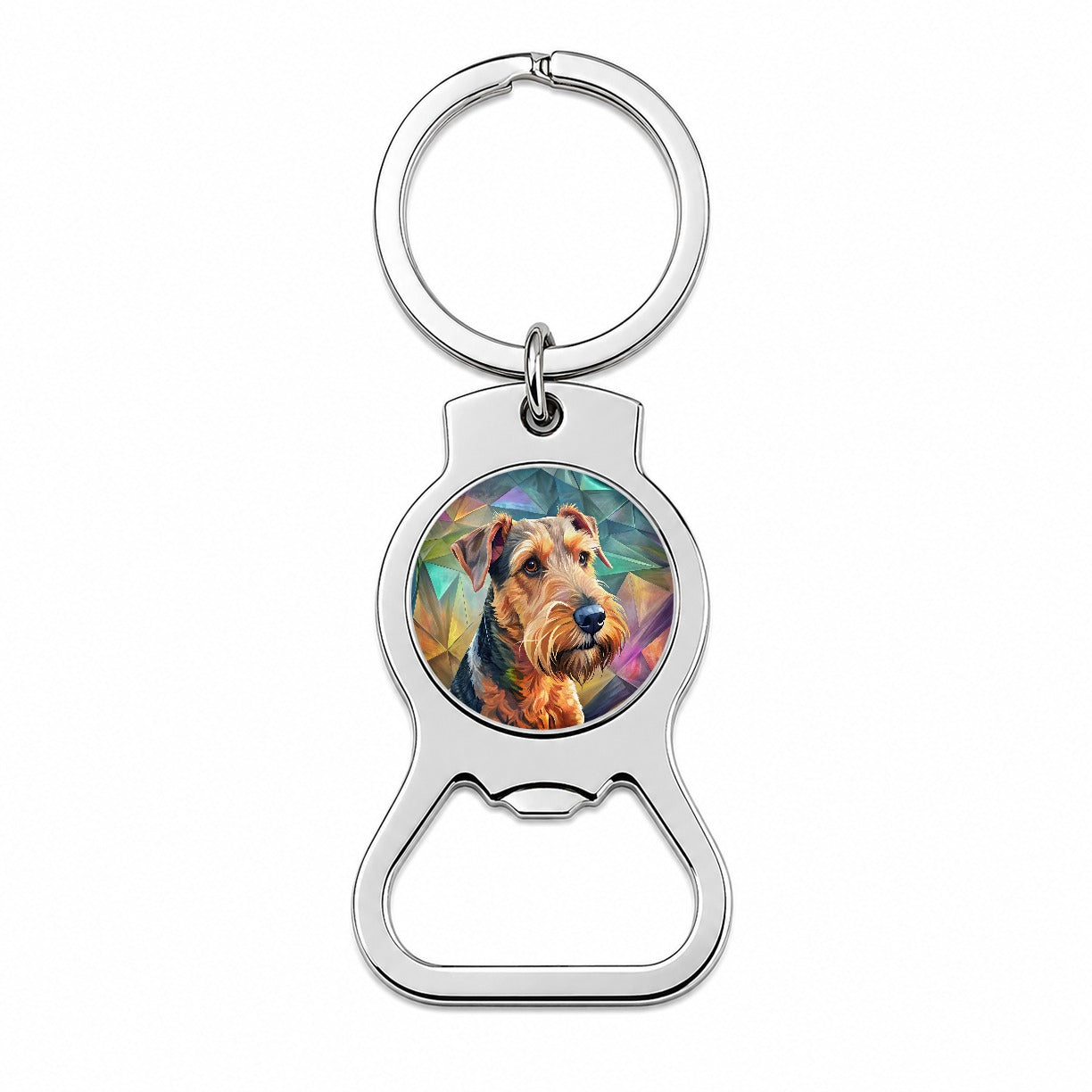 Airedale Terrier Dog Contemporary Art Bottle Opener Keychain