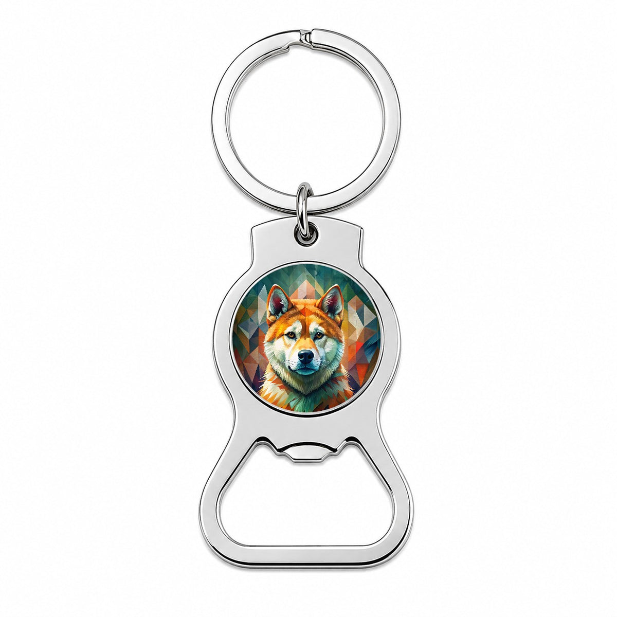 Akita Dog Contemporary Art Bottle Opener Keychain