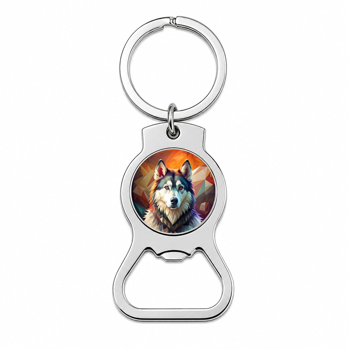 Alaskan Malamute Dog Contemporary Art Bottle Opener Keychain