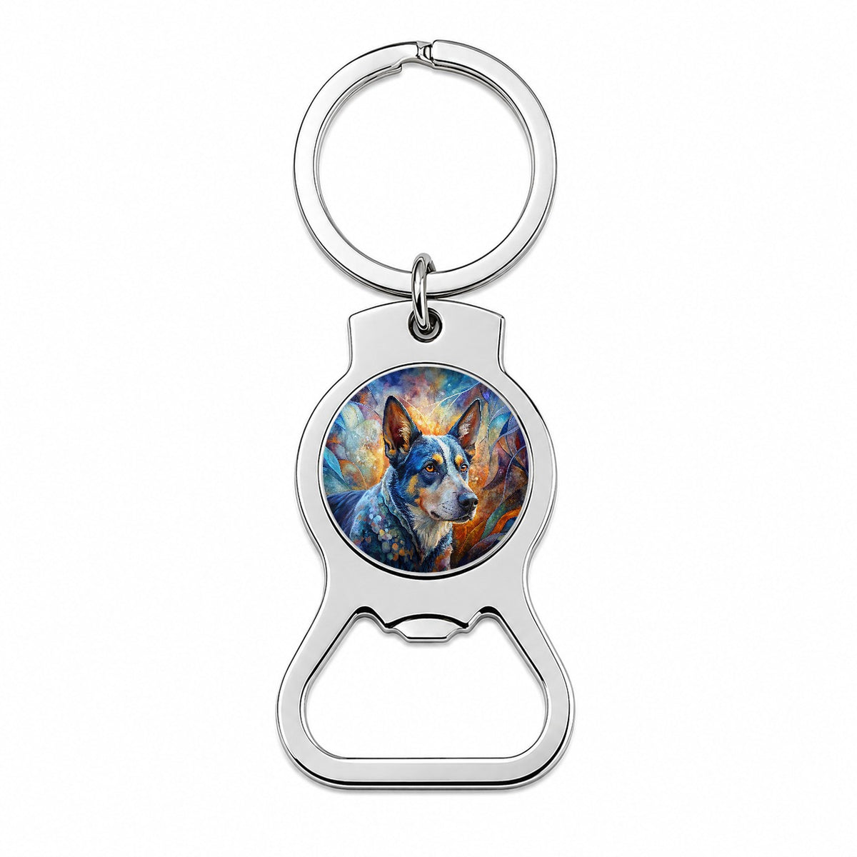 Australian Cattle Dog Abstract Art Bottle Opener Keychain