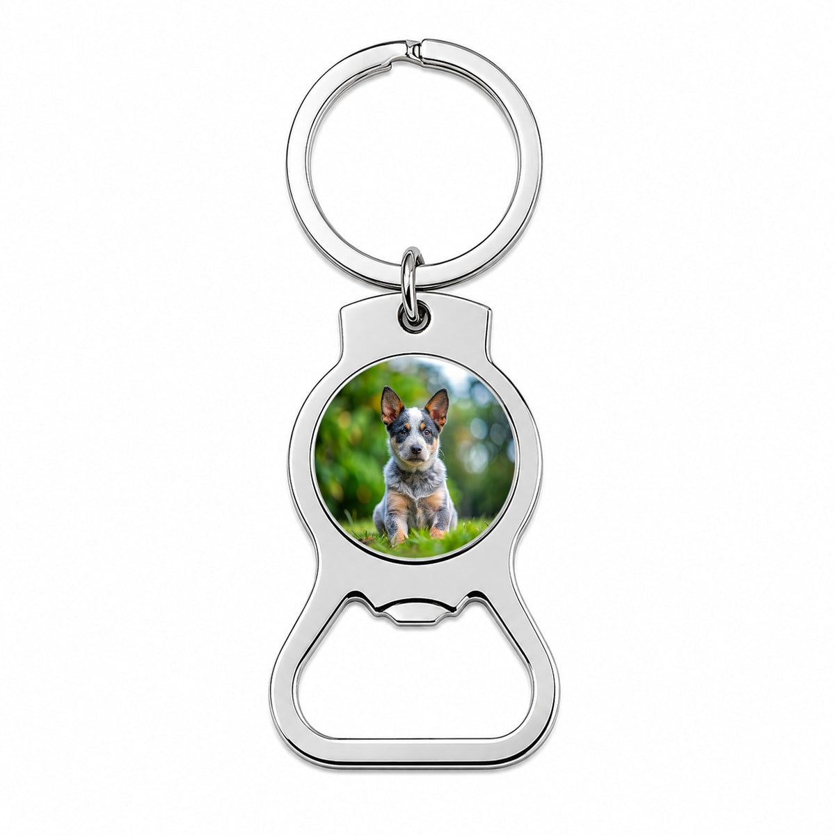 Australian Cattle Dog Puppy Photo Bottle Opener Keychain