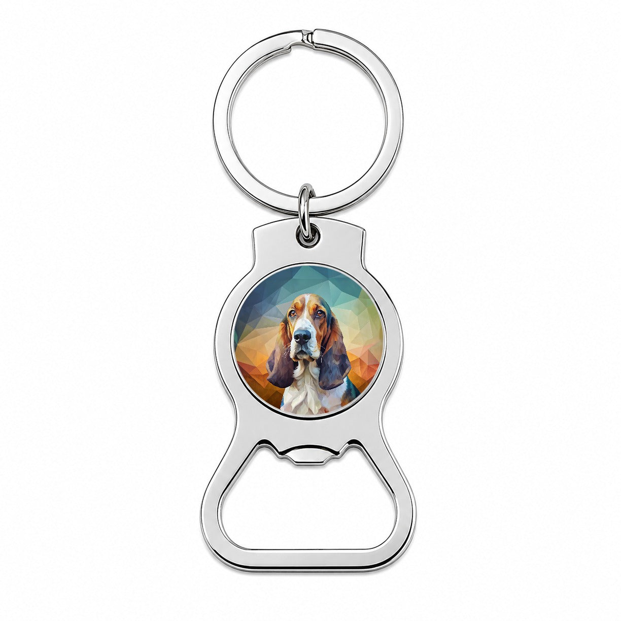 Basset Hound Dog Contemporary Art Bottle Opener Keychain