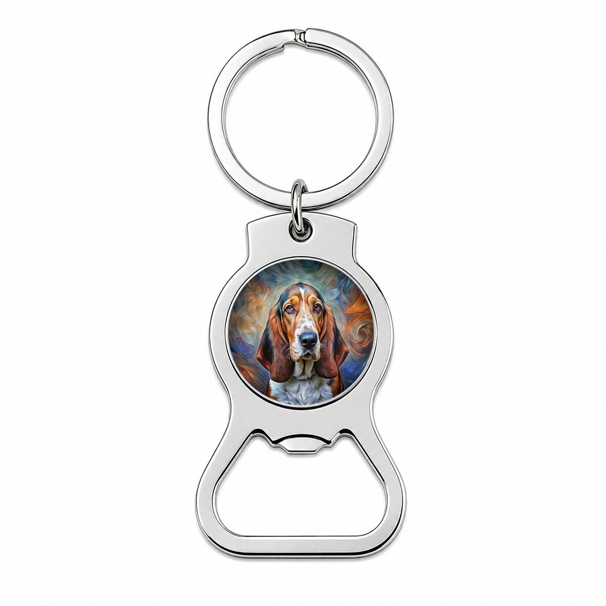 Basset Hound Dog Expressionism Art Bottle Opener Keychain