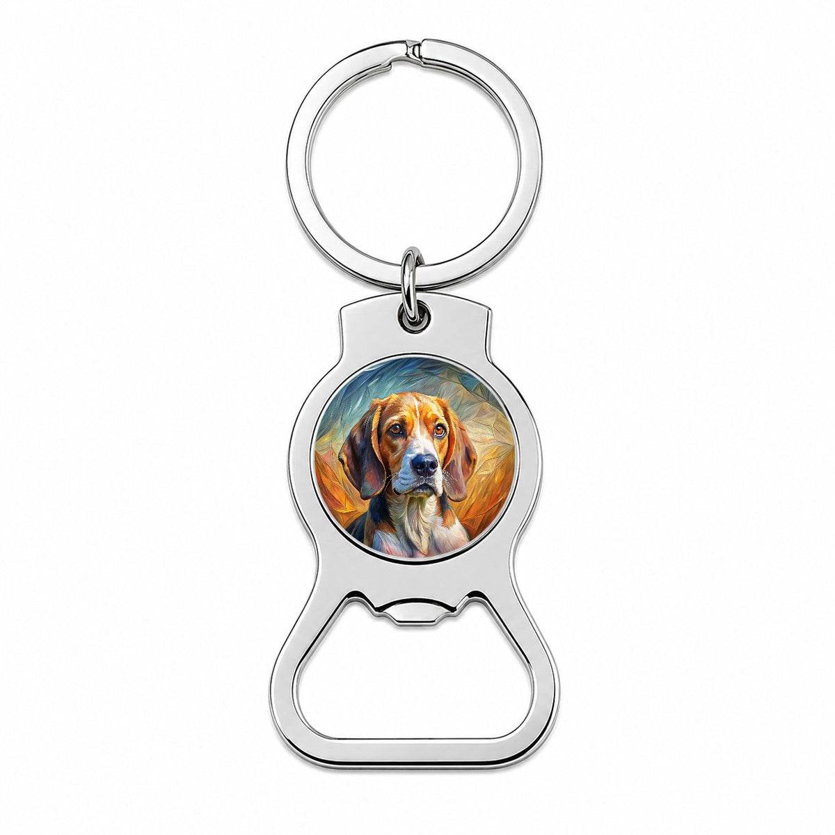 Beagle Dog Expressionism Art Bottle Opener Keychain