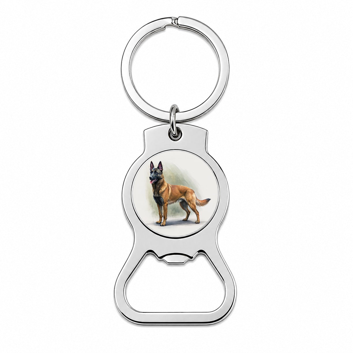 Belgian Malinois Dog Illustration Bottle Opener Keychain