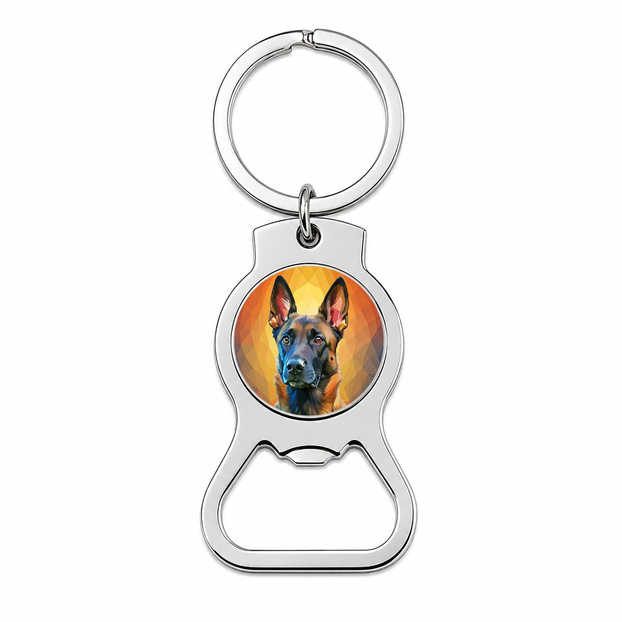 Belgian Malinois Dog Pop Art Bottle Opener Keychain