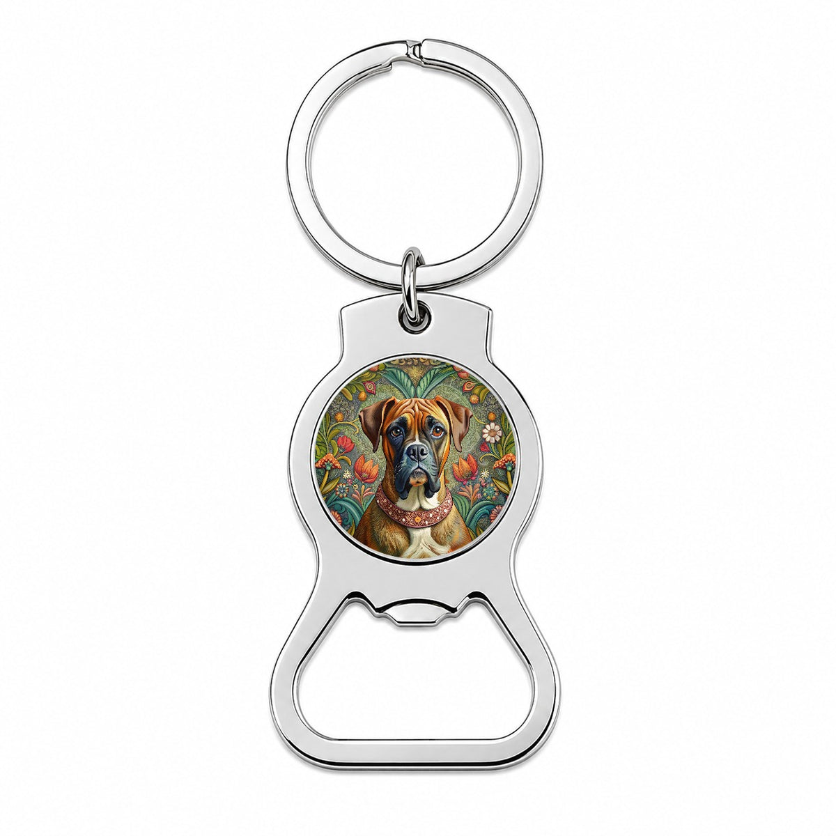 Boxer Dog French Bohemian Art Bottle Opener Keychain
