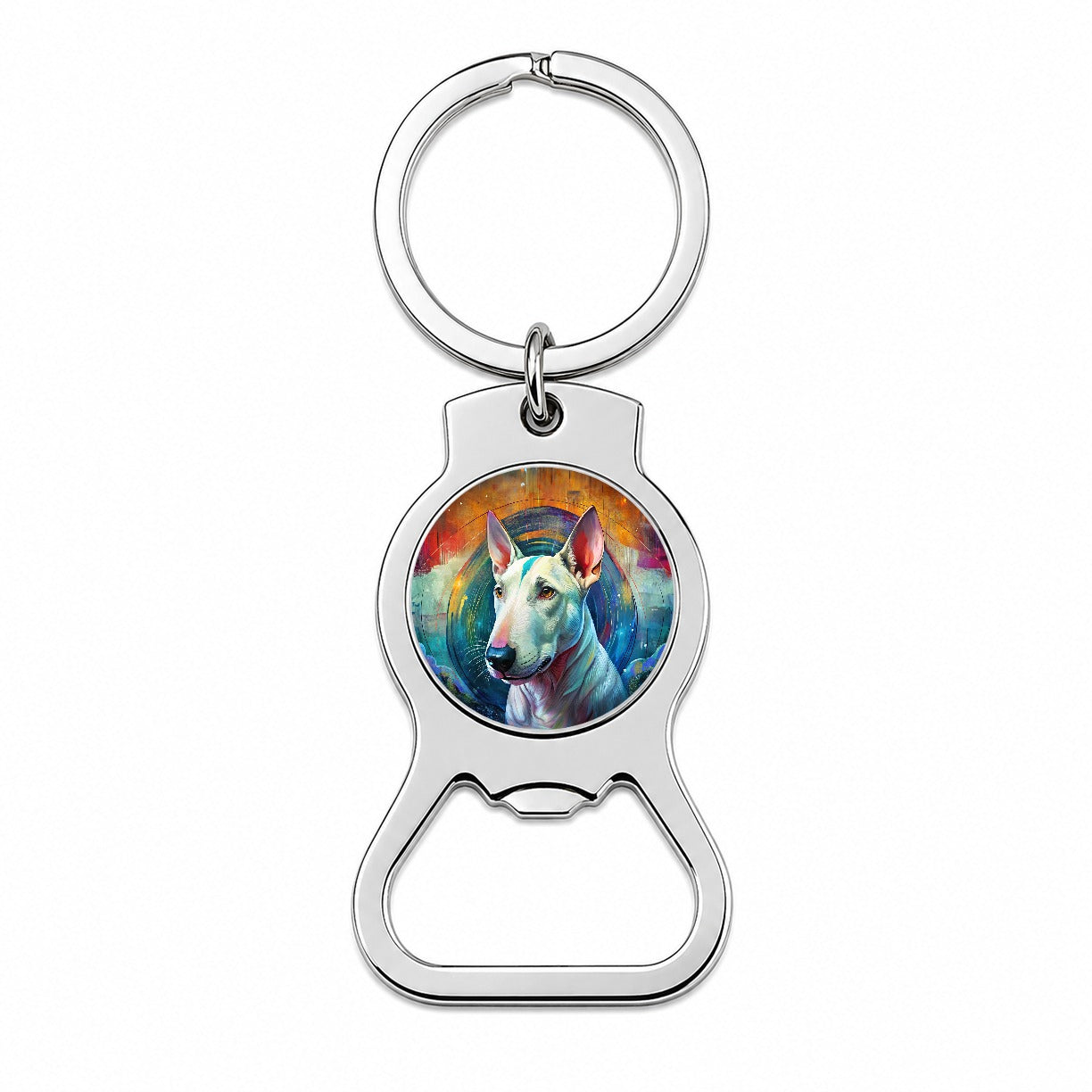 Bull Terrier Dog Abstract Art Bottle Opener Keychain