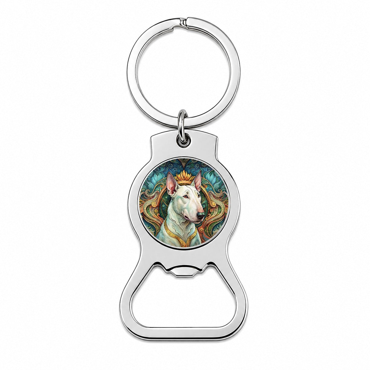Bull Terrier Dog Art Nouveau Bottle Opener Keychain
