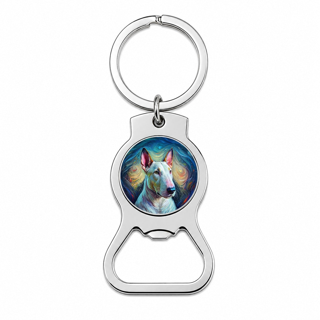 Bull Terrier Dog Expressionism Art Bottle Opener Keychain