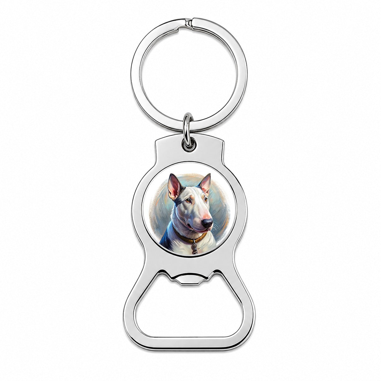 Bull Terrier Dog Illustration Bottle Opener Keychain