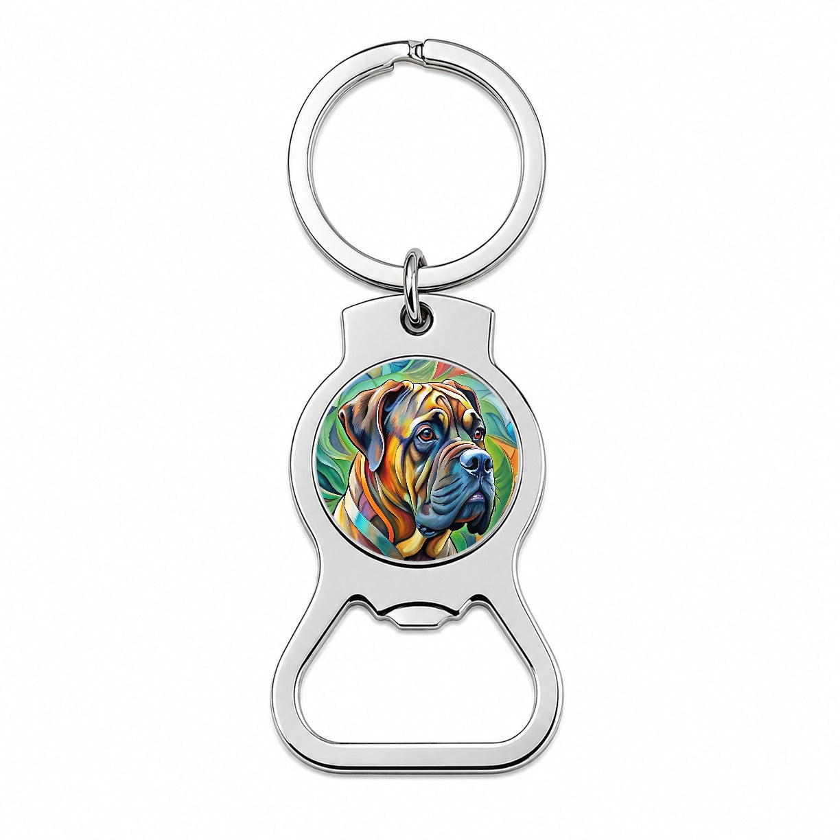 Bullmastiff Dog Abstract Art Bottle Opener Keychain