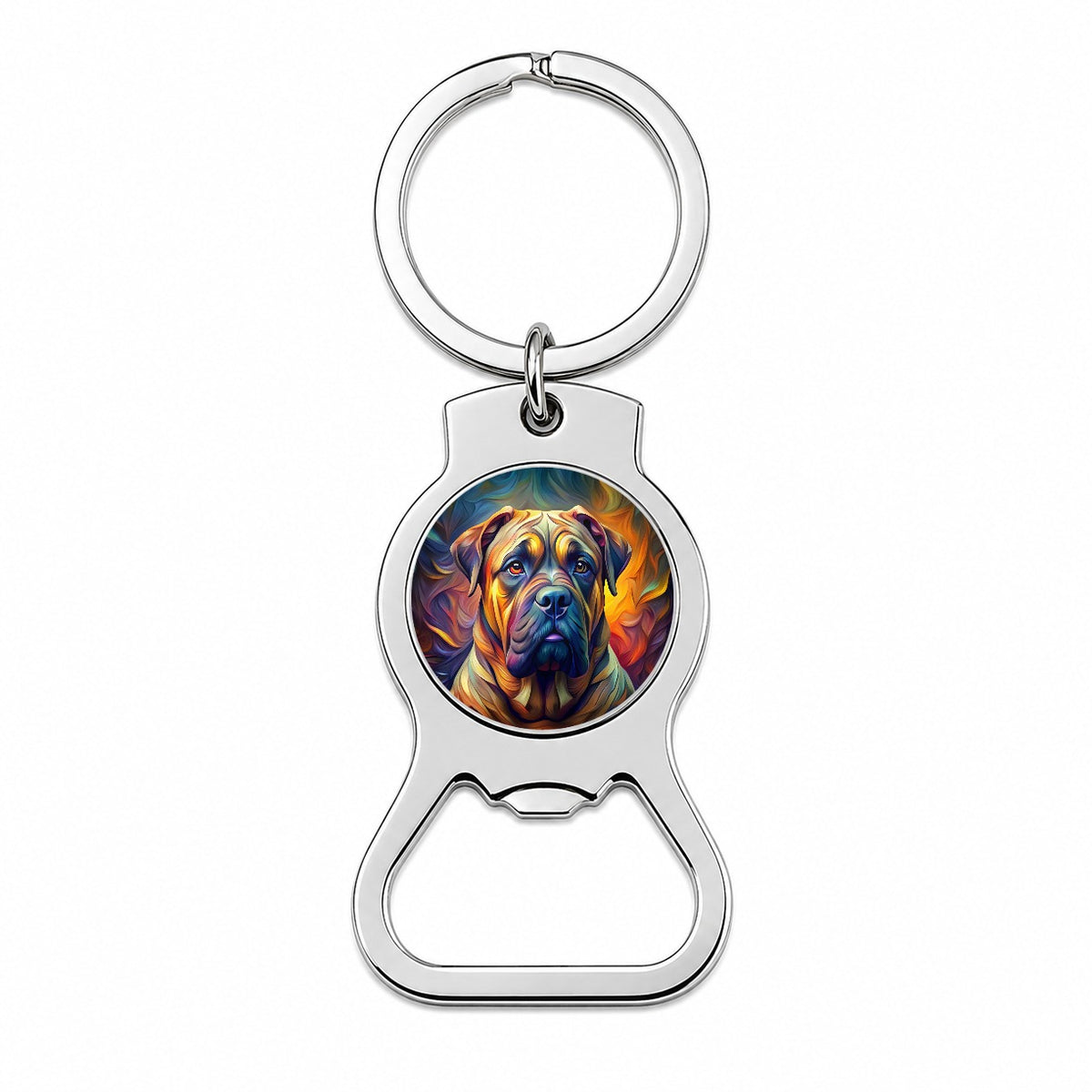 Bullmastiff Dog Abstract Stylized Art Bottle Opener Keychain
