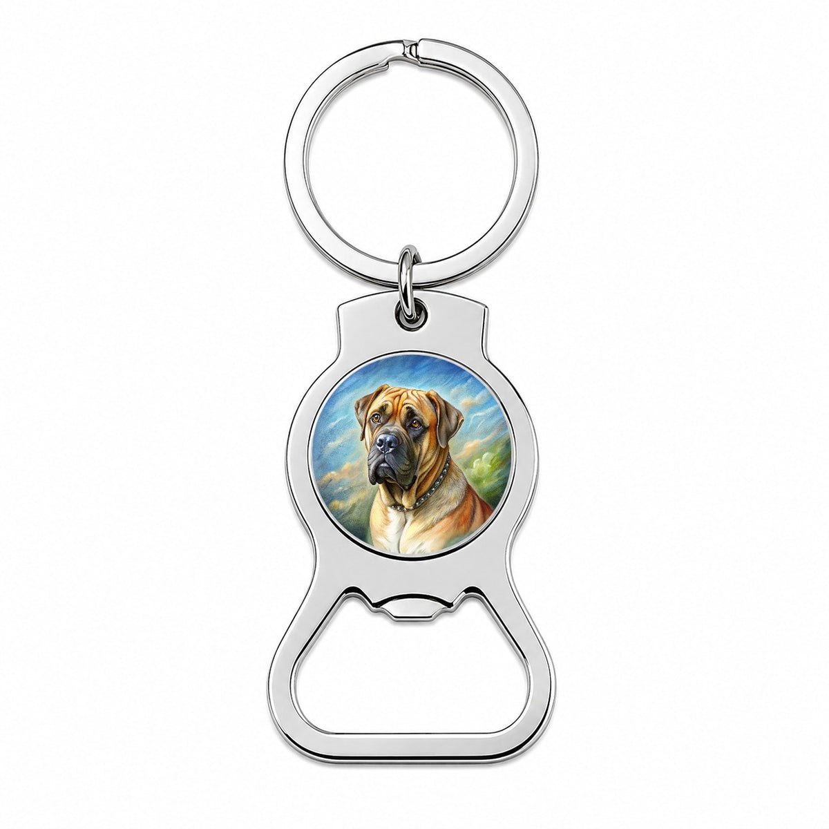 Bullmastiff Dog Illustration Bottle Opener Keychain