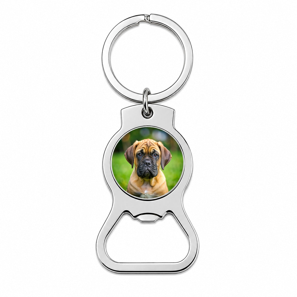 Bullmastiff Dog Puppy Photo Bottle Opener Keychain